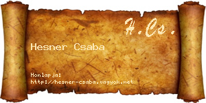 Hesner Csaba névjegykártya
