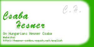 csaba hesner business card